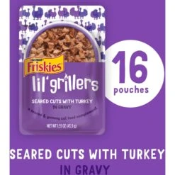 Friskies Lil' Grillers Seared Cuts With Turkey In Gravy Wet Cat Food, 1.55-oz Pouches, Case Of 16 -PurePet Bites Shop 202279 PT1. AC SS1800 V1695847303
