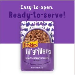 Friskies Lil' Grillers Seared Cuts With Turkey In Gravy Wet Cat Food, 1.55-oz Pouches, Case Of 16 -PurePet Bites Shop 202279 PT7. AC SS1800 V1695932424