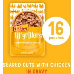Friskies Lil' Grillers Seared Cuts With Chicken In Gravy Wet Cat Food,1.55-oz Pouches, Case Of 16 -PurePet Bites Shop 202281 PT1. AC SS1800 V1695836040