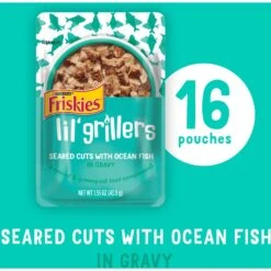 Friskies Lil' Grillers Seared Cuts With Ocean Fish In Gravy Wet Cat Food, 1.55-oz Pouches, Case Of 16 -PurePet Bites Shop 202283 PT1. AC SS1800 V1695931978