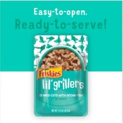 Friskies Lil' Grillers Seared Cuts With Ocean Fish In Gravy Wet Cat Food, 1.55-oz Pouches, Case Of 16 -PurePet Bites Shop 202283 PT7. AC SS1800 V1695836039