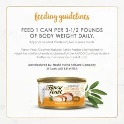 Fancy Feast Gourmet Naturals Turkey Recipe Pate Canned Cat Food, 3-oz Can, Case Of 12 -PurePet Bites Shop 214803 PT7. AC SS1800 V1677103478