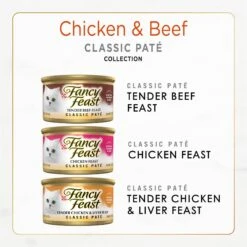 Fancy Feast Classic Collection Chicken & Beef Pate Variety Pack Canned Cat Food, 3-oz Can, Case Of 24 -PurePet Bites Shop 215047 PT2. AC SS1800 V1690404802