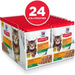 Hill's Science Diet Kitten Tender Chicken Recipe Cat Food, 2.8-oz Pouch, Case Of 24 -PurePet Bites Shop 218059 PT2. AC SS1800 V1581441008