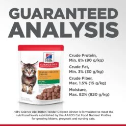 Hill's Science Diet Kitten Tender Chicken Recipe Cat Food, 2.8-oz Pouch, Case Of 24 -PurePet Bites Shop 218059 PT6. AC SS1800 V1580223797