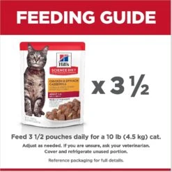 Hill's Science Diet Adult Chicken & Spinach Casserole Recipe Cat Food, 2.8-oz Pouch, Case Of 24 -PurePet Bites Shop 218067 PT7. AC SS1800 V1598157088