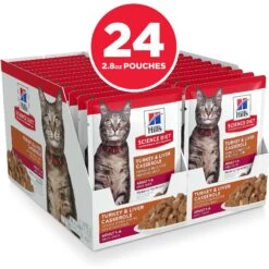 Hill's Science Diet Adult Turkey & Liver Casserole Recipe Cat Food, 2.8-oz Pouch, Case Of 24 -PurePet Bites Shop 218069 PT2. AC SS1800 V1581441187