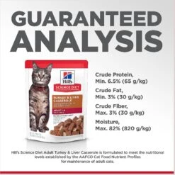 Hill's Science Diet Adult Turkey & Liver Casserole Recipe Cat Food, 2.8-oz Pouch, Case Of 24 -PurePet Bites Shop 218069 PT6. AC SS1800 V1598155885