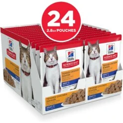 Hill's Science Diet Adult 7+ Tender Chicken Recipe Cat Food, 2.8-oz Pouch, Case Of 24 -PurePet Bites Shop 218071 PT2. AC SS1800 V1581441192
