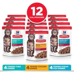 Hill's Science Diet Adult Tender Dinner Variety Pack Cat Food, 2.8-oz Pouch, Case Of 12 -PurePet Bites Shop 218075 PT2. AC SS1800 V1581441189