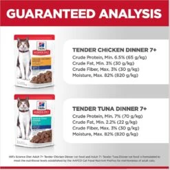 Hill's Science Diet Adult 7+ Tender Dinner Variety Pack Cat Food, 2.8-oz Pouch, Case Of 12 -PurePet Bites Shop 218077 PT6. AC SS1800 V1598142088
