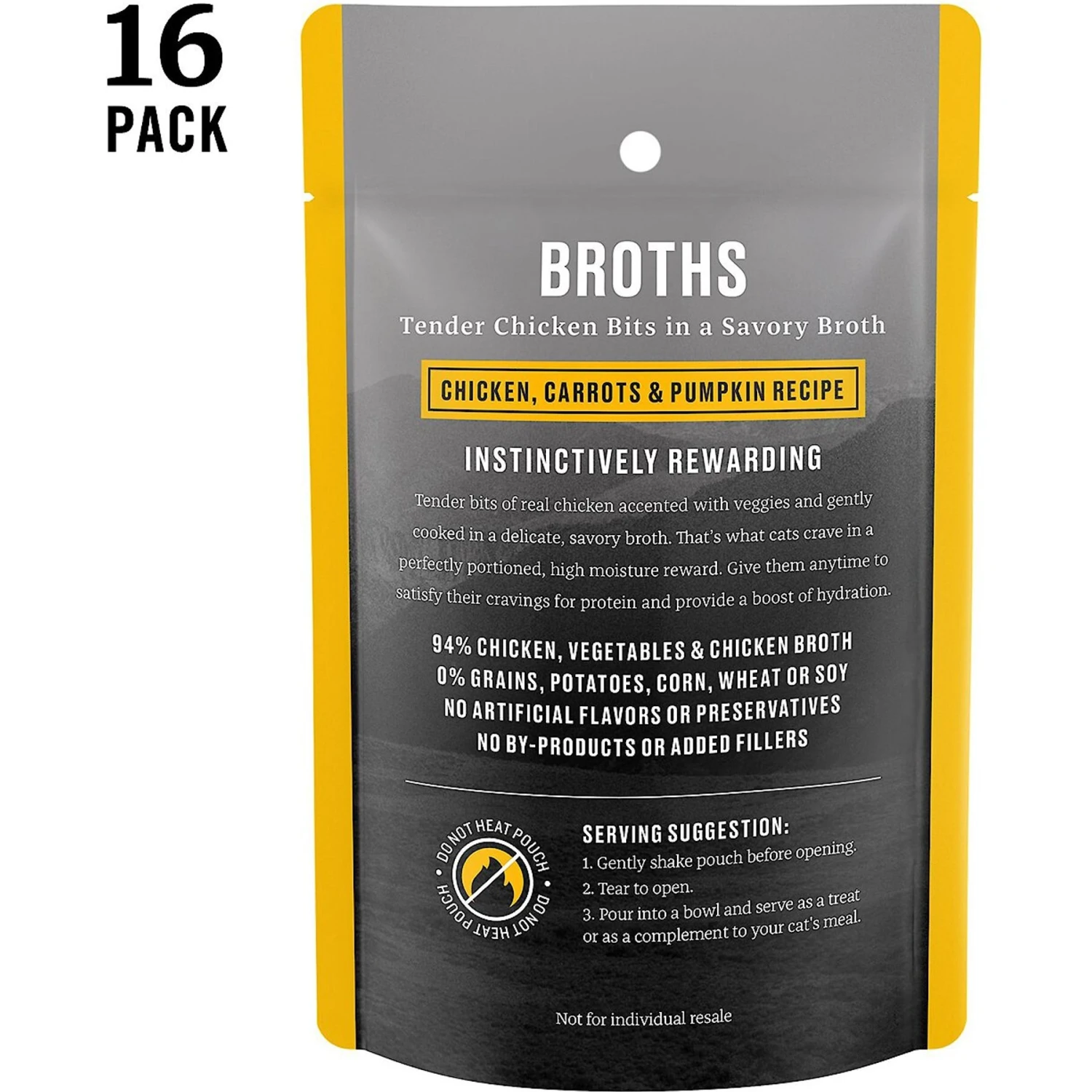 American Journey Landmark Broths Chicken, Carrots & Pumpkin Recipe Wet Cat Food Complement Pouches, 1.4 Oz Case Of 16 4 American Journey Landmark Broths Chicken, Carrots & Pumpkin Recipe Wet Cat Food Complement Pouches, 1.4 Oz Case Of 16 - Image 2
