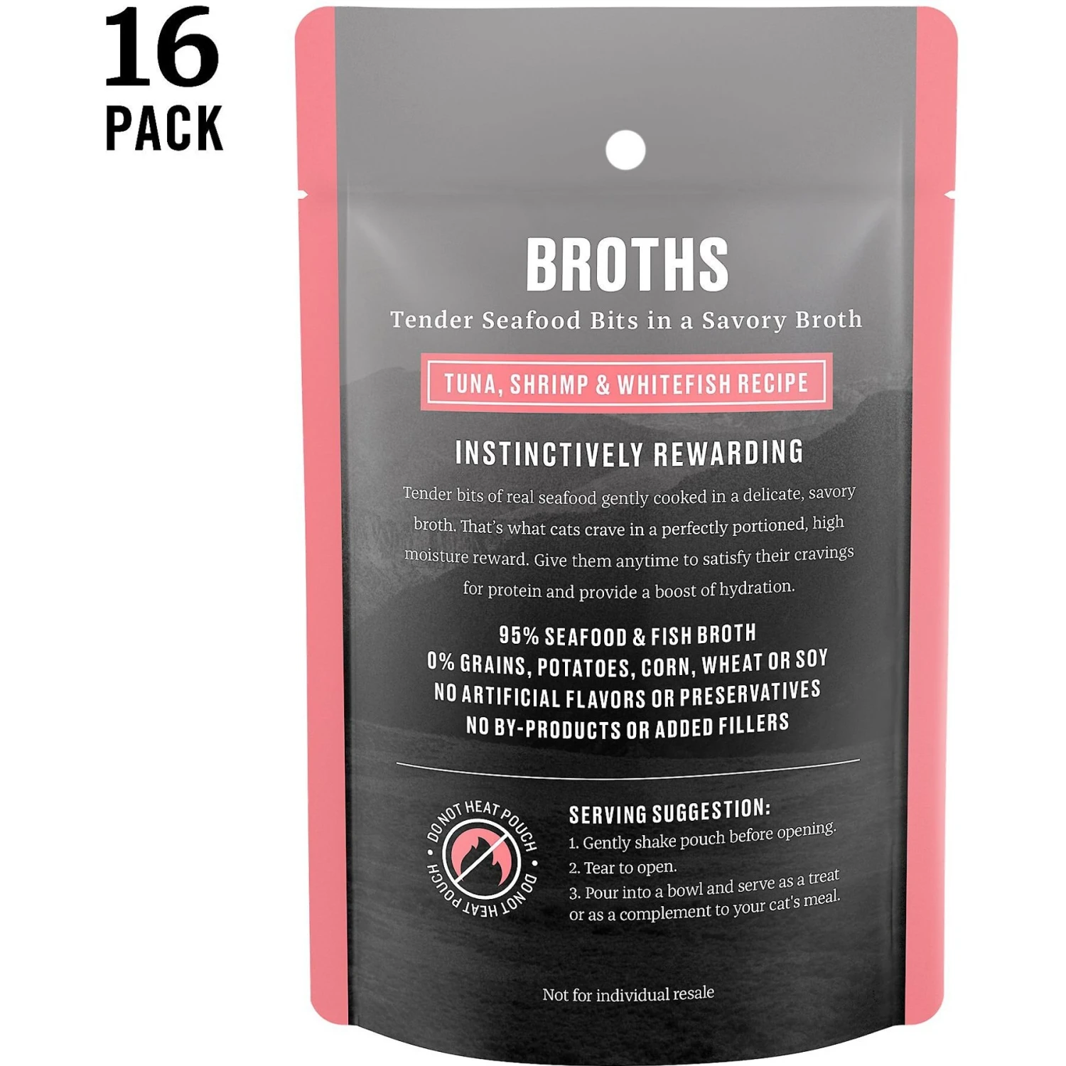 American Journey Landmark Broths Tuna, Shrimp & Whitefish Recipe Wet Cat Food Complement Pouches, 1.4 Oz Case Of 16 4 American Journey Landmark Broths Tuna, Shrimp & Whitefish Recipe Wet Cat Food Complement Pouches, 1.4 Oz Case Of 16 - Image 2