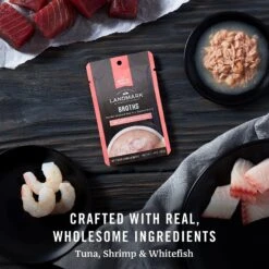 American Journey Landmark Broths Tuna, Shrimp & Whitefish Recipe Wet Cat Food Complement Pouches, 1.4 Oz Case Of 16 15 American Journey Landmark Broths Tuna, Shrimp & Whitefish Recipe Wet Cat Food Complement Pouches, 1.4 Oz Case Of 16 -PurePet Bites Shop 219436 PT4. AC SS1800 V1608231751