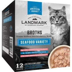 American Journey Landmark Broths Seafood Variety Pack Wet Cat Food Complement Pouches
