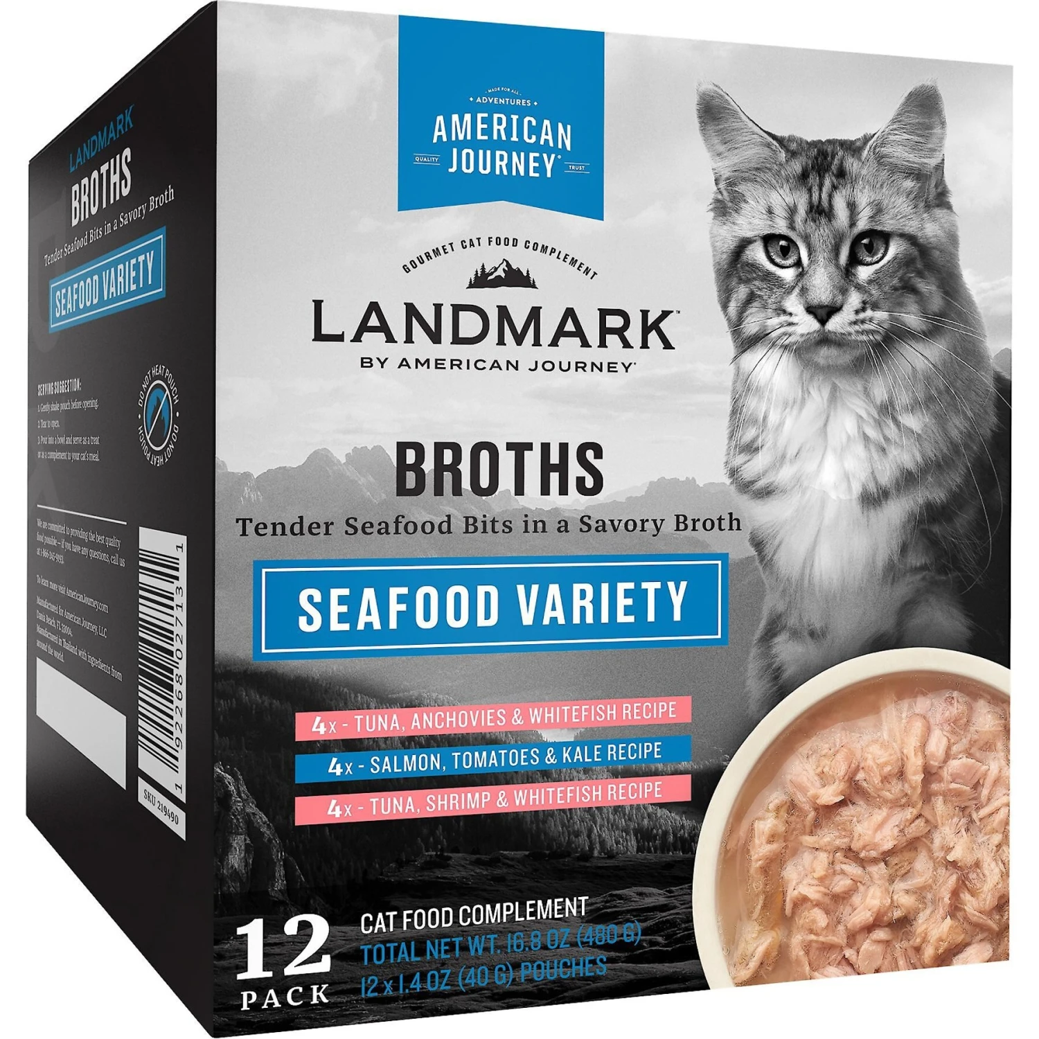 American Journey Landmark Broths Seafood Variety Pack Wet Cat Food Complement Pouches 3 American Journey Landmark Broths Seafood Variety Pack Wet Cat Food Complement Pouches