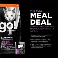 Go! Solutions Carnivore Grain-Free Chicken, Turkey + Duck Pate Cat Food -PurePet Bites Shop 220101 PT7. AC SS1800 V1638483707