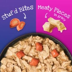 Friskies Stuf'd & Sauc'd Chicken, Tuna, Turkey, Salmon & Shrimp Variety Pack Canned Cat Food, 5.5-oz Can, Case Of 32 -PurePet Bites Shop 224442 PT2. AC SS1800 V1583356685