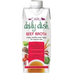 Caru Daily Dish Beef Broth Human-Grade Dog & Cat Wet Food Topper, 1.1-lb Bottle -PurePet Bites Shop 227869 PT1. AC SS1800 V1700674701