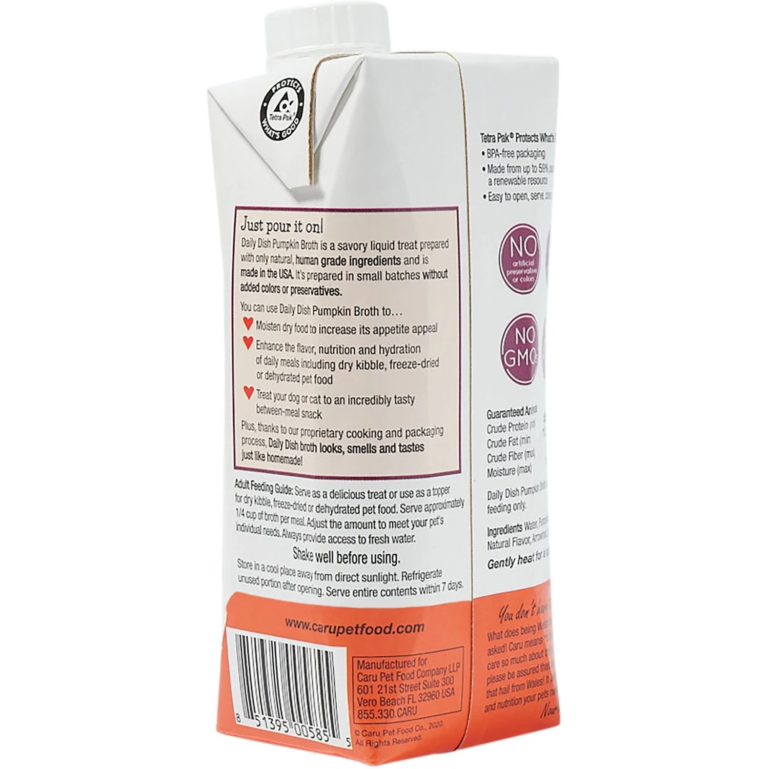 Caru Daily Dish Pumpkin Broth Human-Grade Dog & Cat Wet Food Topper, 1.1-lb Bottle 4 Caru Daily Dish Pumpkin Broth Human-Grade Dog & Cat Wet Food Topper, 1.1-lb Bottle - Image 2