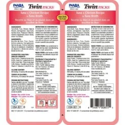 Inaba Twin Packs Tuna & Chicken Recipe In Tuna Broth Grain-Free Cat Food Topper -PurePet Bites Shop 235966 PT1. AC SS1800 V1591633713
