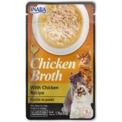 Inaba Chicken Broth Chicken Recipe Grain-Free Cat Food Topper, 1.76-oz Pouch