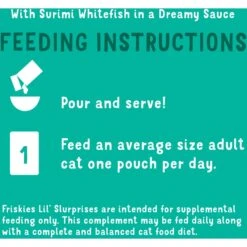 Friskies Lil Slurprises With Surimi Whitefish In Dreamy Sauce Wet Cat Food Topper -PurePet Bites Shop 237920 PT6. AC SS1800 V1695931920