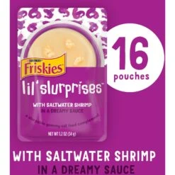 Friskies Lil Slurprises With Saltwater Shrimp In Dreamy Sauce Wet Cat Food Topper 12 Friskies Lil Slurprises With Saltwater Shrimp In Dreamy Sauce Wet Cat Food Topper -PurePet Bites Shop 237924 PT1. AC SS1800 V1695836037