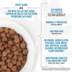 Tiki Cat Born Carnivore Herring & Salmon Grain-Free Dry Cat Food -PurePet Bites Shop 239942 PT2. AC SS1800 V1702938068