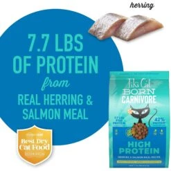 Tiki Cat Born Carnivore Herring & Salmon Grain-Free Dry Cat Food -PurePet Bites Shop 239942 PT3. AC SS1800 V1702938068