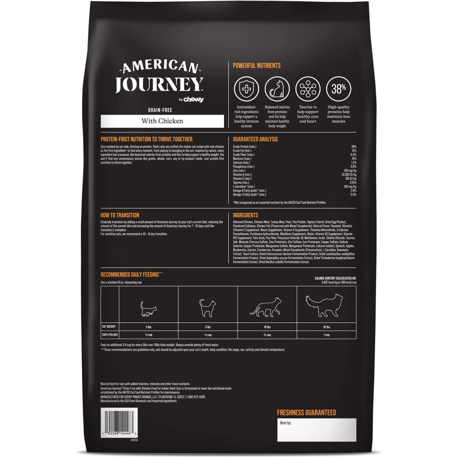 American Journey Indoor Recipe With Chicken Grain-Free Dry Cat Food, 12-lb Bag 5 American Journey Indoor Recipe With Chicken Grain-Free Dry Cat Food, 12-lb Bag - Image 3