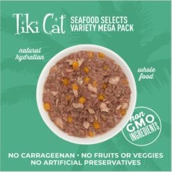 Tiki Cat Seafood Selects Variety Pack Grain-Free Wet Cat Food, 2.8-oz, Case Of 36 -PurePet Bites Shop 254321 PT4. AC SS1800 V1672952375