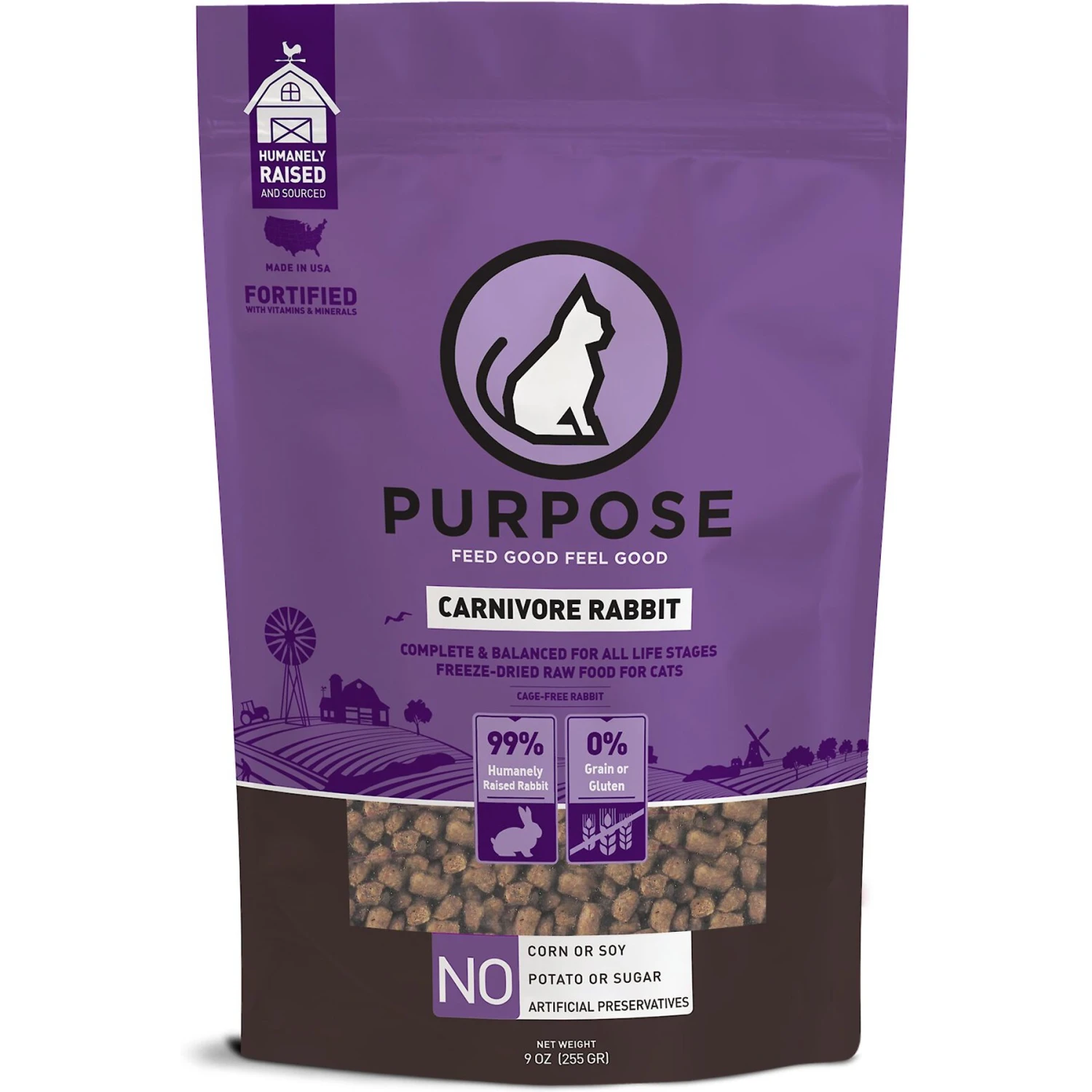 Purpose Carnivore Rabbit Freeze-Dried Grain-Free Raw Cat Food 3 Purpose Carnivore Rabbit Freeze-Dried Grain-Free Raw Cat Food