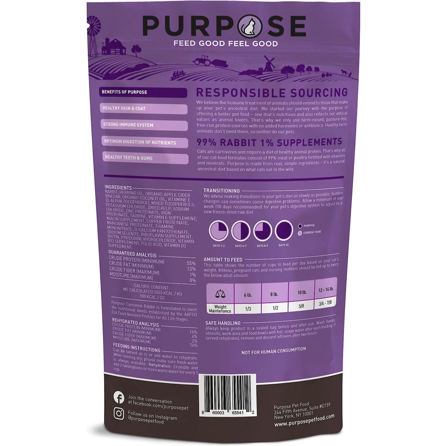 Purpose Carnivore Rabbit Freeze-Dried Grain-Free Raw Cat Food 4 Purpose Carnivore Rabbit Freeze-Dried Grain-Free Raw Cat Food - Image 2