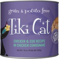 Tiki Cat Luau Chicken & Egg Recipe In Chicken Consommé Grain-Free Wet Cat Food, 10-oz, Case Of 4