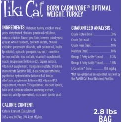 Tiki Cat Born Carnivore Light Turkey Recipe Adult Dry Cat Food, 2.8-lb Bag -PurePet Bites Shop 259090 PT1. AC SS1800 V1702938361