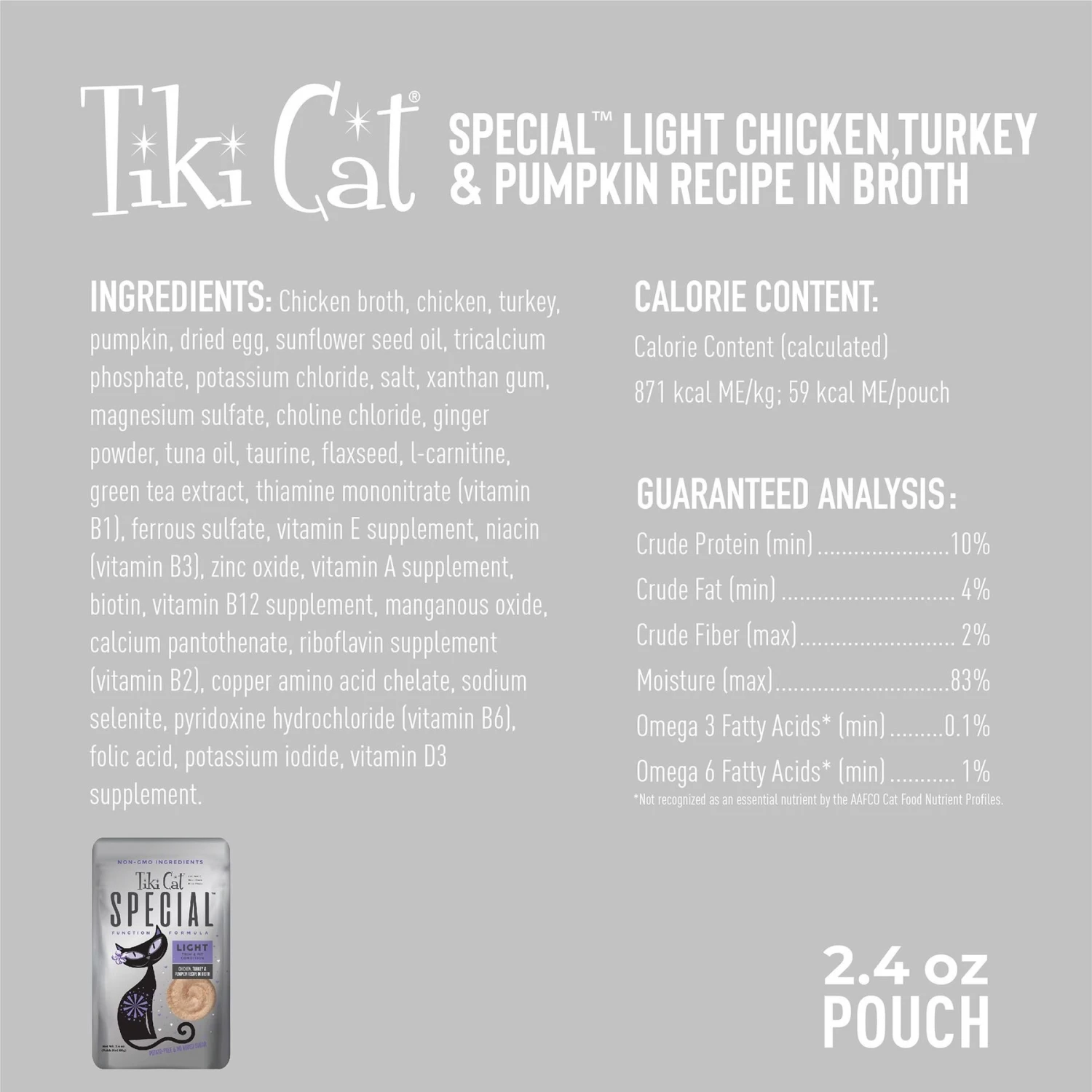 Tiki Cat Special Function Formula Light Chicken, Turkey & Pumpkin Recipe In Broth Wet Cat Food, 2.4-oz, Case Of 12 6 Tiki Cat Special Function Formula Light Chicken, Turkey & Pumpkin Recipe In Broth Wet Cat Food, 2.4-oz, Case Of 12 - Image 4