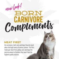 Tiki Cat Born Carnivore Complements Chicken Recipe In Chicken Broth Wet Cat Food Topper, 2.1-oz, Case Of 8 -PurePet Bites Shop 259106 PT5. AC SS1800 V1701796082
