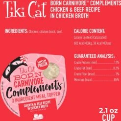 Tiki Cat Born Carnivore Complements Chicken & Beef Recipe In Chicken Broth Wet Cat Food Topper, 2.1-oz, Case Of 8 13 Tiki Cat Born Carnivore Complements Chicken & Beef Recipe In Chicken Broth Wet Cat Food Topper, 2.1-oz, Case Of 8 -PurePet Bites Shop 259108 PT2. AC SS1800 V1701796078