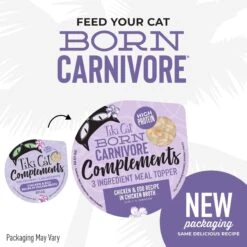 Tiki Cat Born Carnivore Complements Chicken & Egg Recipe In Chicken Broth Wet Cat Food Topper, 2.1-oz, Case Of 8 -PurePet Bites Shop 259110 PT1. AC SS1800 V1701796070