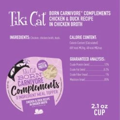 Tiki Cat Born Carnivore Complements Chicken & Duck Recipe In Chicken Broth Wet Cat Food Topper, 2.1-oz, Case Of 8 13 Tiki Cat Born Carnivore Complements Chicken & Duck Recipe In Chicken Broth Wet Cat Food Topper, 2.1-oz, Case Of 8 -PurePet Bites Shop 259112 PT2. AC SS1800 V1701796062