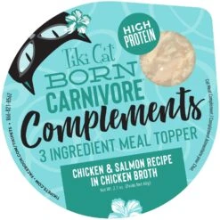 Tiki Cat Born Carnivore Complements Chicken & Salmon Recipe In Chicken Broth Wet Cat Food Topper, 2.1-oz, Case Of 8