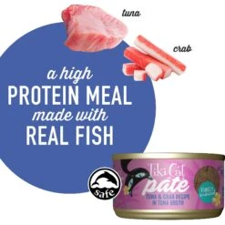 Tiki Cat Pate Tuna & Crab Recipe In Tuna Broth Wet Cat Food, 2.8-oz, Case Of 12 -PurePet Bites Shop 259128 PT3. AC SS1800 V1631199671