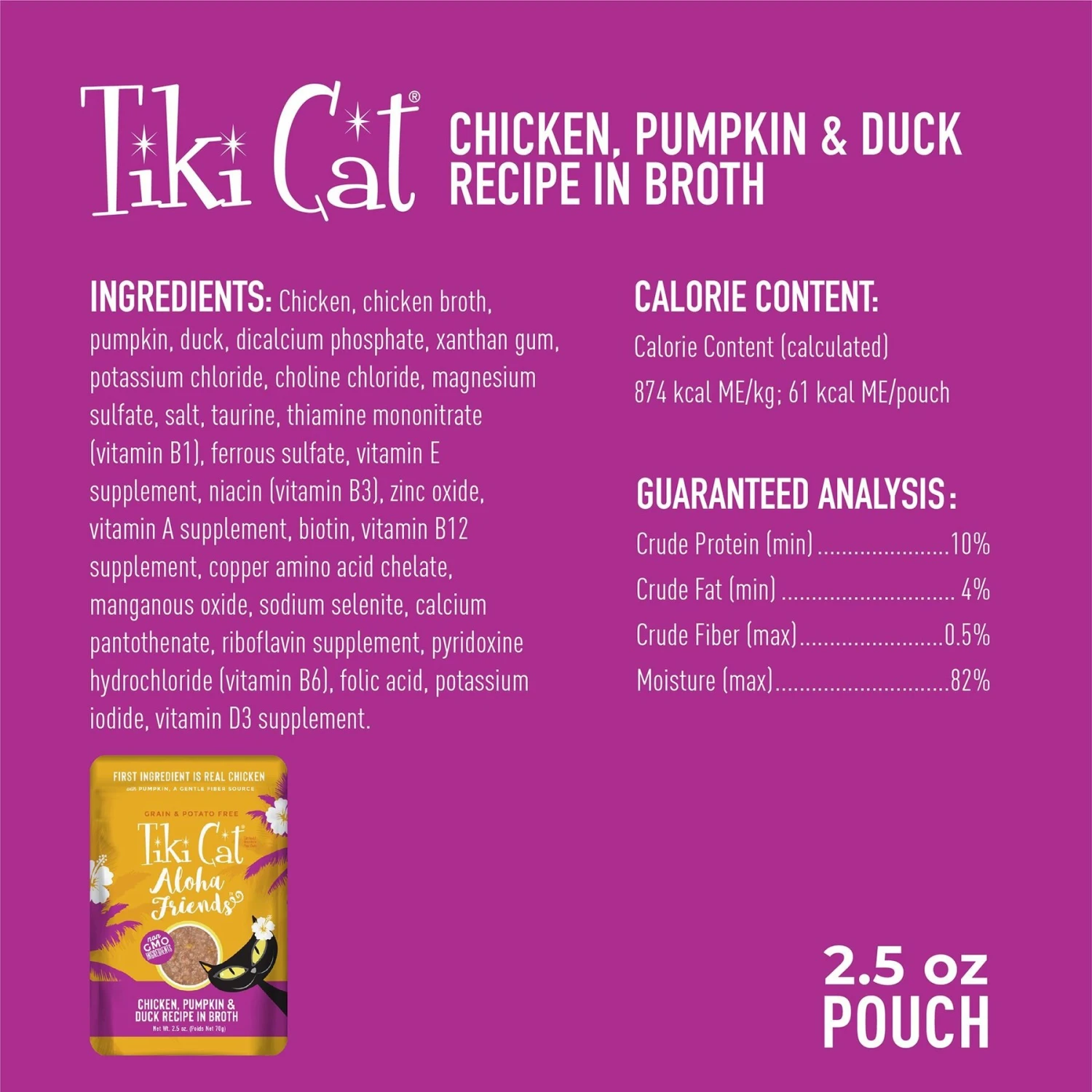 Tiki Cat Aloha Friends Chicken, Pumpkin & Duck Recipe In Broth Grain-Free Wet Cat Food, 2.5-oz, Case Of 12 5 Tiki Cat Aloha Friends Chicken, Pumpkin & Duck Recipe In Broth Grain-Free Wet Cat Food, 2.5-oz, Case Of 12 - Image 3
