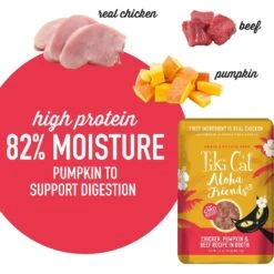 Tiki Cat Aloha Friends Chicken, Pumpkin & Beef Recipe In Broth Grain-Free Wet Cat Food -PurePet Bites Shop 259140 PT3. AC SS1800 V1651164999