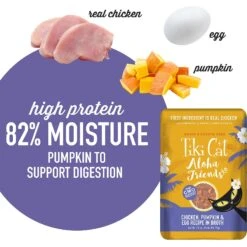 Tiki Cat Aloha Friends Chicken, Pumpkin & Egg Recipe In Broth Grain-Free Wet Cat Food, 2.5-oz, Case Of 12 -PurePet Bites Shop 259144 PT3. AC SS1800 V1650992785