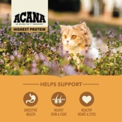 ACANA Meadowlands Grain-Free Dry Cat Food -PurePet Bites Shop 259551 PT4. AC SS1800 V1691002879