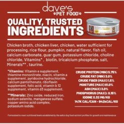 Dave's Pet Food Restricted Diet Phosphorus Chicken Liver & Chicken In Juice Pate Canned Cat Food -PurePet Bites Shop 263159 PT4. AC SS1800 V1606871236