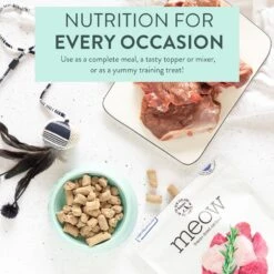 The New Zealand Natural Pet Food Co. Meow Lamb​ & Hoki Grain-Free Freeze-Dried Cat Food, 9-oz Bag -PurePet Bites Shop 263621 PT2. AC SS1800 V1608271939