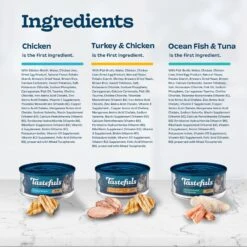 Blue Buffalo Tastefuls Chicken, Turkey & Chicken & Ocean Fish & Tuna Entrées Variety Pack Pate Wet Cat Food, 5.5-oz Can, Case Of 12 11 Blue Buffalo Tastefuls Chicken, Turkey & Chicken & Ocean Fish & Tuna Entrées Variety Pack Pate Wet Cat Food, 5.5-oz Can, Case Of 12 -PurePet Bites Shop 264517 PT4. AC SS1800 V1608340341
